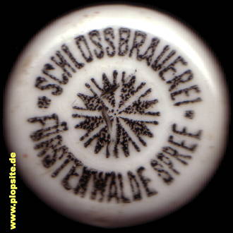 Picture of a ceramic Hutter stopper from: Schloßbrauerei, Fürstenwalde / Spree, Germany
