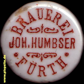 Picture of a ceramic Hutter stopper from: Brauerei Humbser, Fürth am Berg, Neustadt bei Coburg, Germany