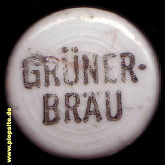 Picture of a ceramic Hutter stopper from: Grüner Bräu, Fürth am Berg, Neustadt bei Coburg, Germany