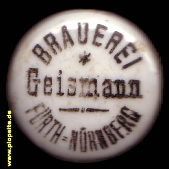 Picture of a ceramic Hutter stopper from: Brauerei Geismann, Fürth am Berg, Neustadt bei Coburg, Germany