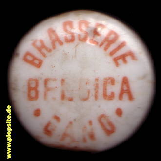 Picture of a ceramic Hutter stopper from: Grandes Brasseries Reunies L’Aigle Belgica, Gand, Gent, Belgium