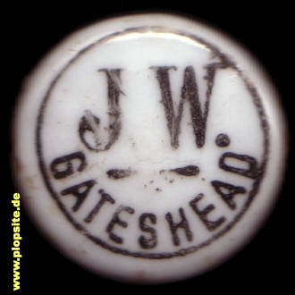 Picture of a ceramic Hutter stopper from: Brewery J.W., Gateshead, United Kingdom