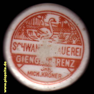Picture of a ceramic Hutter stopper from: Schwanenbrauerei Körner, Giengen / Brenz, Germany