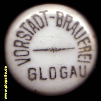 Picture of a ceramic Hutter stopper from: Vorstadtbrauerei & Malzfabrik Berthold & Comp, Glogau, Głogów, Poland