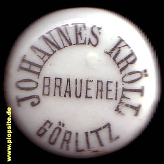 Picture of a ceramic Hutter stopper from: Brauerei Johannes Kröll, Görlitz, Germany