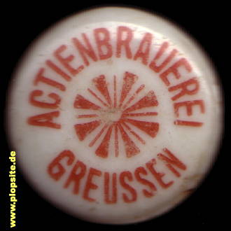 Picture of a ceramic Hutter stopper from: Actienbrauerei AG, Greußen, Germany