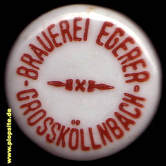 Picture of a ceramic Hutter stopper from: Brauerei Egerer, Großköllnbach, Pilsting, Germany