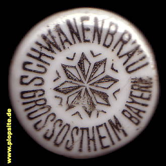 Picture of a ceramic Hutter stopper from: Schwanenbräu, Gebrüder Hock, Inhaber Franz & Josef Hock, Großostheim, Germany