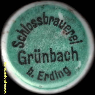 Picture of a ceramic Hutter stopper from: Schloßbrauerei, Grünbach, Germany