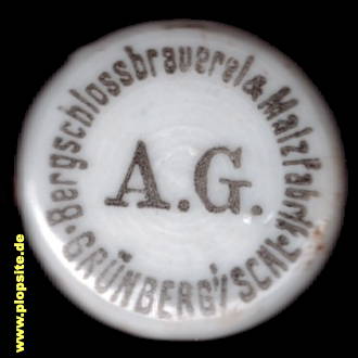 Bügelverschluss aus: Bergschloßbrauerei & Malzfabrik AG, Grünberg, Zielona Góra, Polen