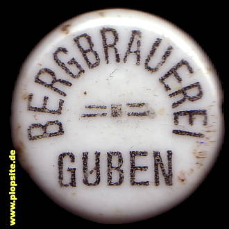 Picture of a ceramic Hutter stopper from: Bergbrauerei , Guben, Gubin, Poland