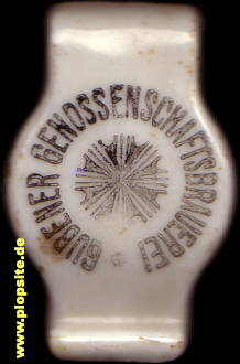 Picture of a ceramic Hutter stopper from: Genossenschaftsbrauerei eGmbH, Guben, Gubin, Poland