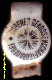 Picture of a ceramic Hutter stopper from: Genossenschaftsbrauerei eGmbH, Guben, Gubin, Poland