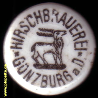 Picture of a ceramic Hutter stopper from: Hirschbrauerei, Günzburg, Germany