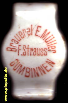 Bügelverschluss aus: Brauerei Eduard Müller, Inhaber Felix Strauss, Gumbinnen, Gussew, Гусев, Russland