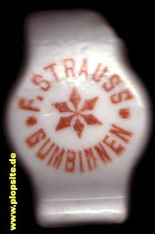 Picture of a ceramic Hutter stopper from: Brauerei Strauss, Gumbinnen, Gussew, Гусев, Russia
