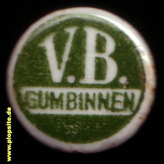 Picture of a ceramic Hutter stopper from: Vereinigte Brauereien AG, Gumbinnen, Gussew, Гусев, Russia