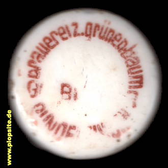 Picture of a ceramic Hutter stopper from: Brauerei zum Grünen Baum, Gundelfingen / Donau, Germany