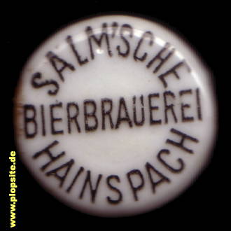 Picture of a ceramic Hutter stopper from: Salm’sche Bierbrauerei, Hainspach, Lipová, Czech Republic
