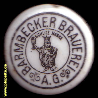 Picture of a ceramic Hutter stopper from: Brauerei AG, Hamburg Barmbeck, Germany