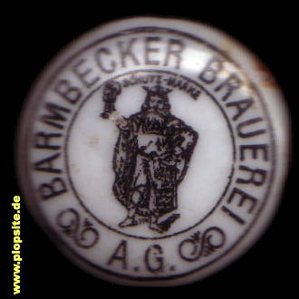 Picture of a ceramic Hutter stopper from: Brauerei AG, Hamburg Barmbeck, Germany