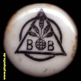 Picture of a ceramic Hutter stopper from: Brauerei B B , Hamburg Barmbeck, Germany