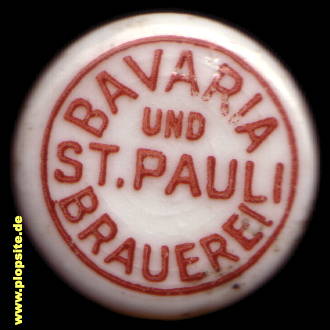 Picture of a ceramic Hutter stopper from: Bavaria & St. Pauli Brauerei, Hamburg St. Pauli, Germany