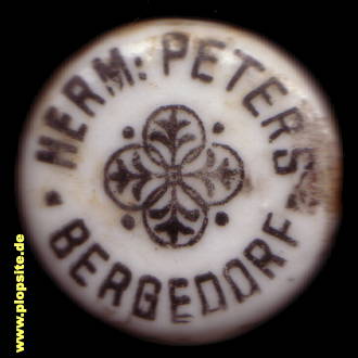 Picture of a ceramic Hutter stopper from: Hermann Peters, Hamburg Bergedorf, Germany