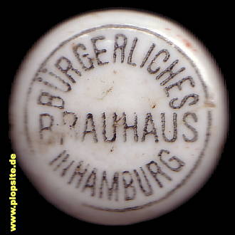 Picture of a ceramic Hutter stopper from: Bürgerliches Brauhaus, Hamburg Eilbeck, Germany