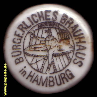 Picture of a ceramic Hutter stopper from: Bürgerliches Brauhaus , Hamburg Eilbeck, Germany