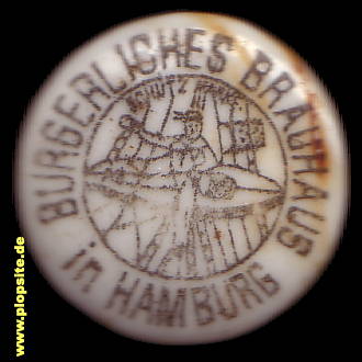 Picture of a ceramic Hutter stopper from: Bürgerliches Brauhaus , Hamburg Eilbeck, Germany