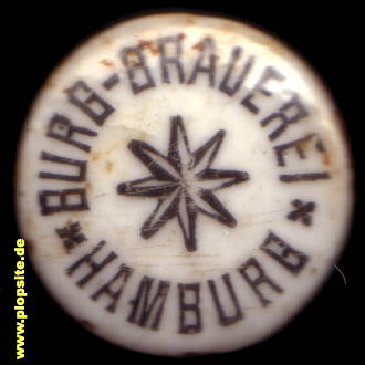 Picture of a ceramic Hutter stopper from: Burg Brauerei  , Hamburg Borgfelde, Germany