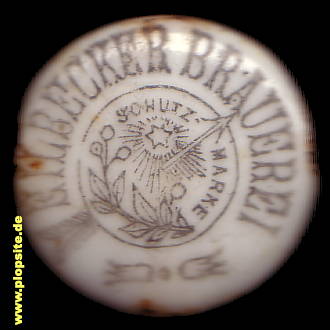 Picture of a ceramic Hutter stopper from: Brauerei , Hamburg Eilbeck, Germany