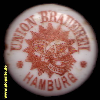 Picture of a ceramic Hutter stopper from: Union Brauerei , Hamburg Eilbeck, Germany