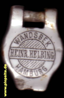 Picture of a ceramic Hutter stopper from: Brauerei Heinrich Helbing, Hamburg Wandsbeck, Germany