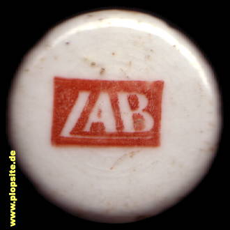 Picture of a ceramic Hutter stopper from: Lindener Aktien Brauerei, Hannover Linden, Germany