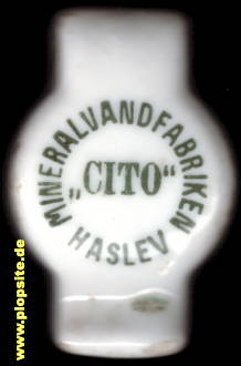 Picture of a ceramic Hutter stopper from: Haslev, Mineralvandsfabriken „Cito“,  DK, unbekannt, Denmark