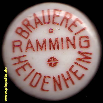 Bügelverschluss aus: Brauerei Ramming, Brauerei zur blauen Taube, Heidenheim / Mfr., Deutschland