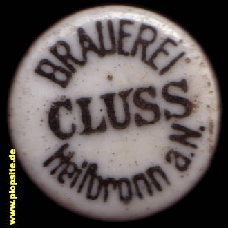 Picture of a ceramic Hutter stopper from: Brauerei Cluss  , Heilbronn, Germany