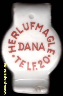 Picture of a ceramic Hutter stopper from: Herlufmagle, Dana Telf. 20 ,  DK, unbekannt, Denmark