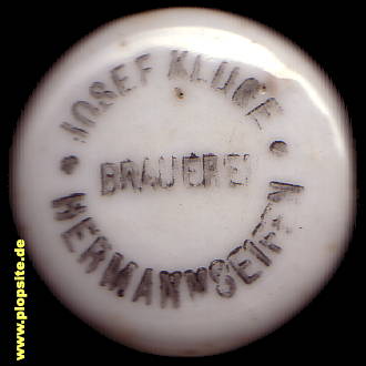 Bügelverschluss aus: Brauerei Kluge, Hermannseifen, Heřmanovy Sejfy, Tschechien