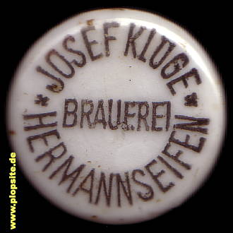 Bügelverschluss aus: Brauerei Kluge, Hermannseifen, Heřmanovy Sejfy, Tschechien