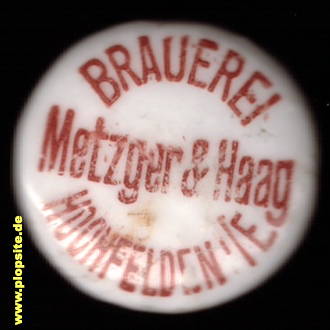 Bügelverschluss aus: Brauerei Metzger & Haag, Ludwig Haag, Hochfelden / Elsass, Frankreich