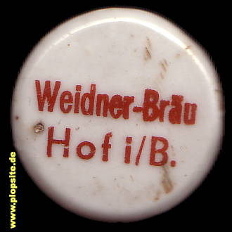 Picture of a ceramic Hutter stopper from: Weidner Bräu, Hof / Saale, Germany