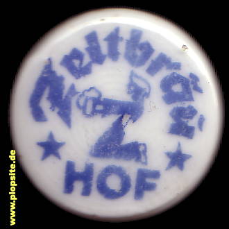 Picture of a ceramic Hutter stopper from: Zeltbräu, Hof / Saale, Germany