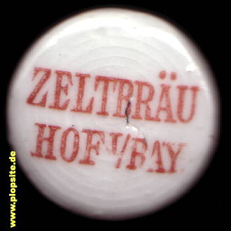 Picture of a ceramic Hutter stopper from: Zeltbräu, Hof / Saale, Germany