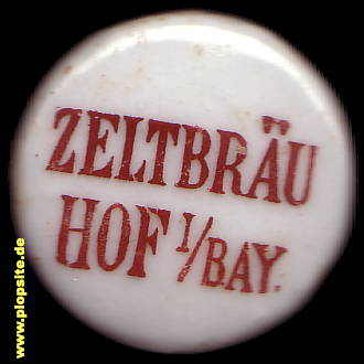 Picture of a ceramic Hutter stopper from: Zeltbräu, Hof / Saale, Germany