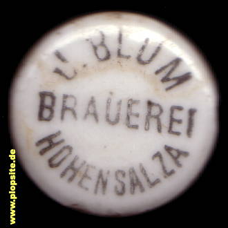 Bügelverschluss aus: Stadtbrauerei J. Blum, Hohensalza, Inowrocław, Inowrazlaw, Polen