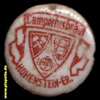 Picture of a ceramic Hutter stopper from: Stadtbrauerei Lampertusbräu, Hohenstein - Ernstthal, Germany