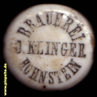 Bügelverschluss aus: Brauerei J. Klinger, Hohenstein / Sächsische Schweiz, Deutschland